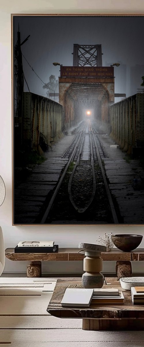 Storm Over Long Bien Bridge by Serge Horta