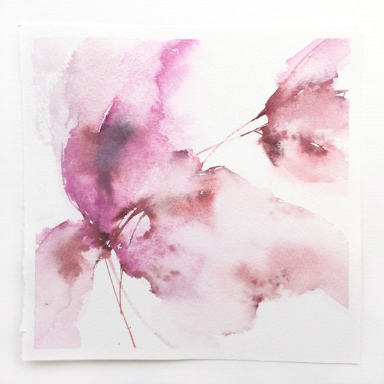 Pink flowers diptych
