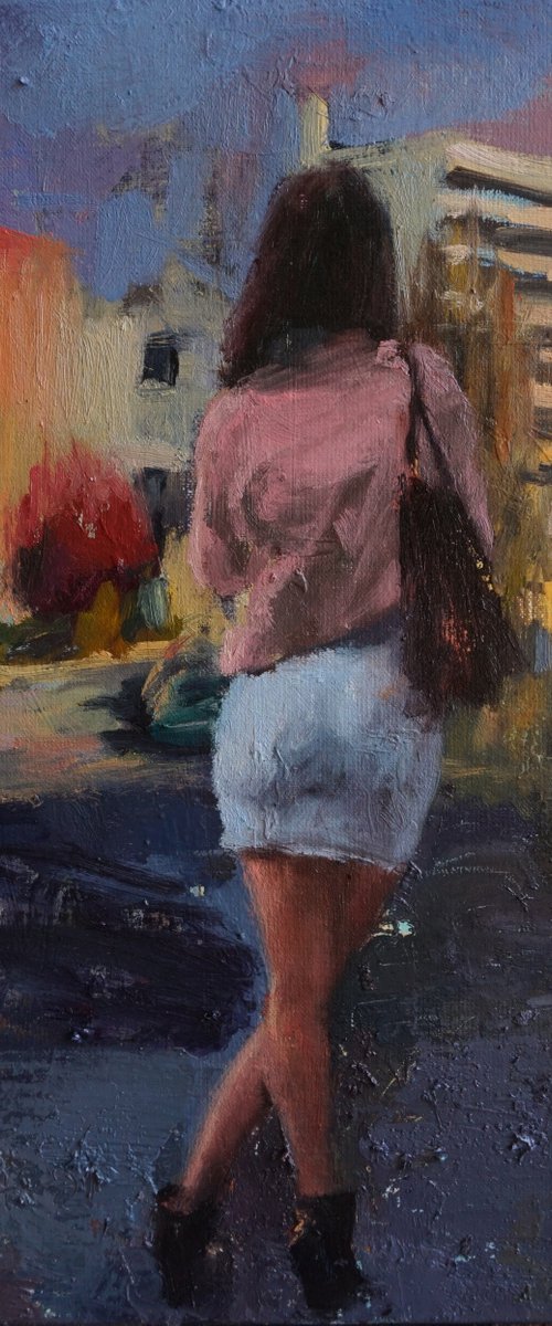 Girl in street by Manuel Leonardi