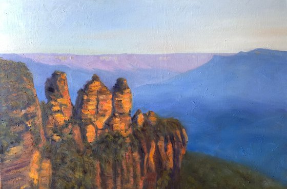 Blue mountains Sunset - three sisters