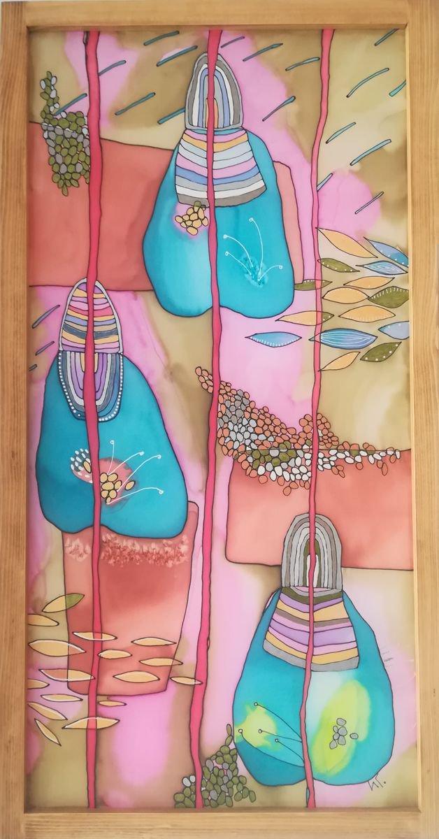 Urban And Pop Abstract Painting By Irina Goleva, 22 X 42, Up, Original Artwork