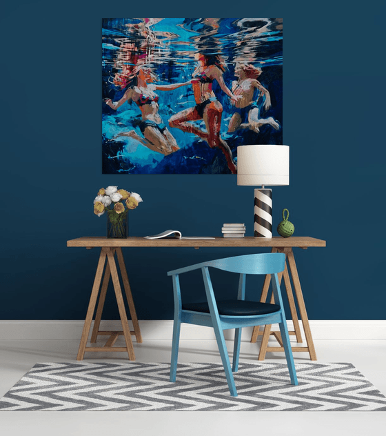 Beneath the touch of the waves