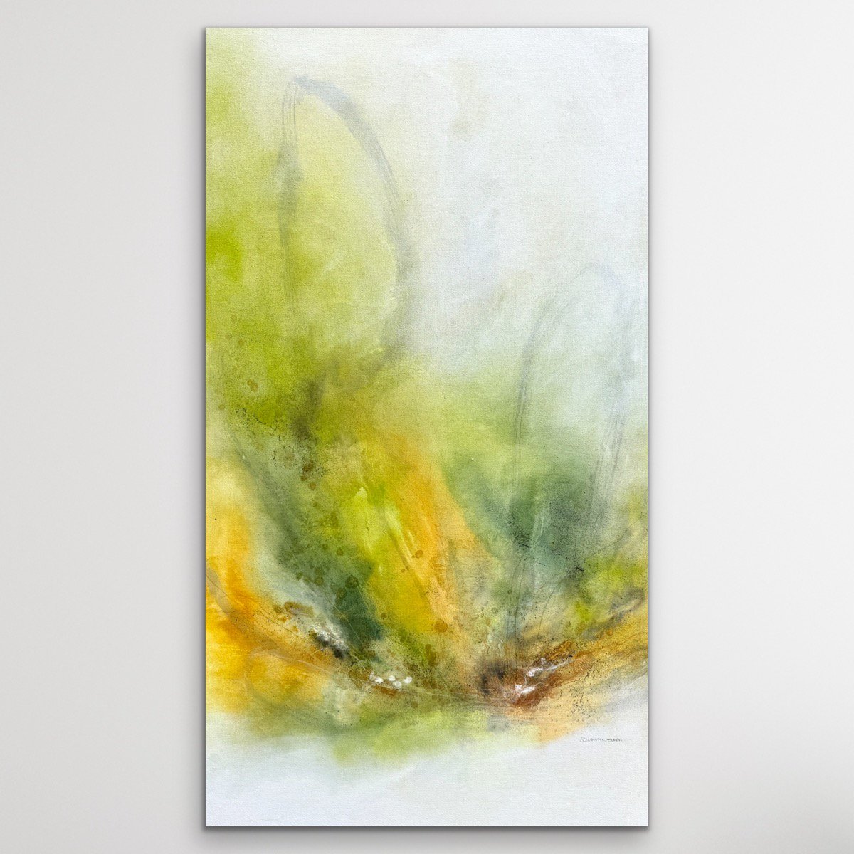 Abstract Acrylic Painting By Kirsten Schankweiler, 31 X 55", Nature