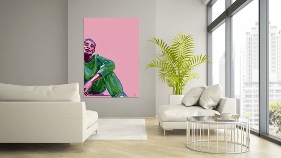 PINK MOOD - Large Pop art Giclée print on Canvas