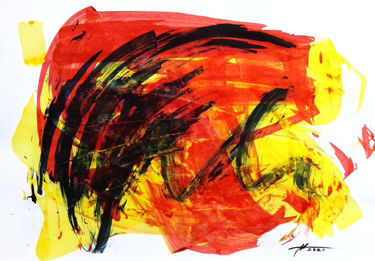 Abstract Acrylic Painting By Anatoliy Menkiv, 33 X 24, #18 Metaphysics Series, Original Artwork