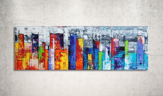 Rainbow City (120 x 40 cm) (48 x 16 inches)