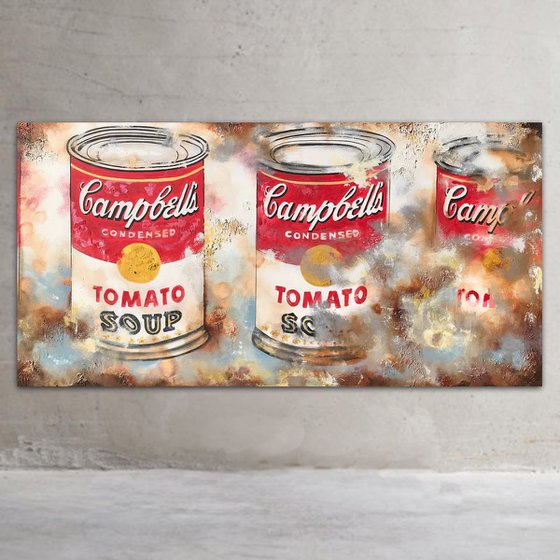 wink to Warhol "Campbells revised" (150 x 80 cm) Dee Brown