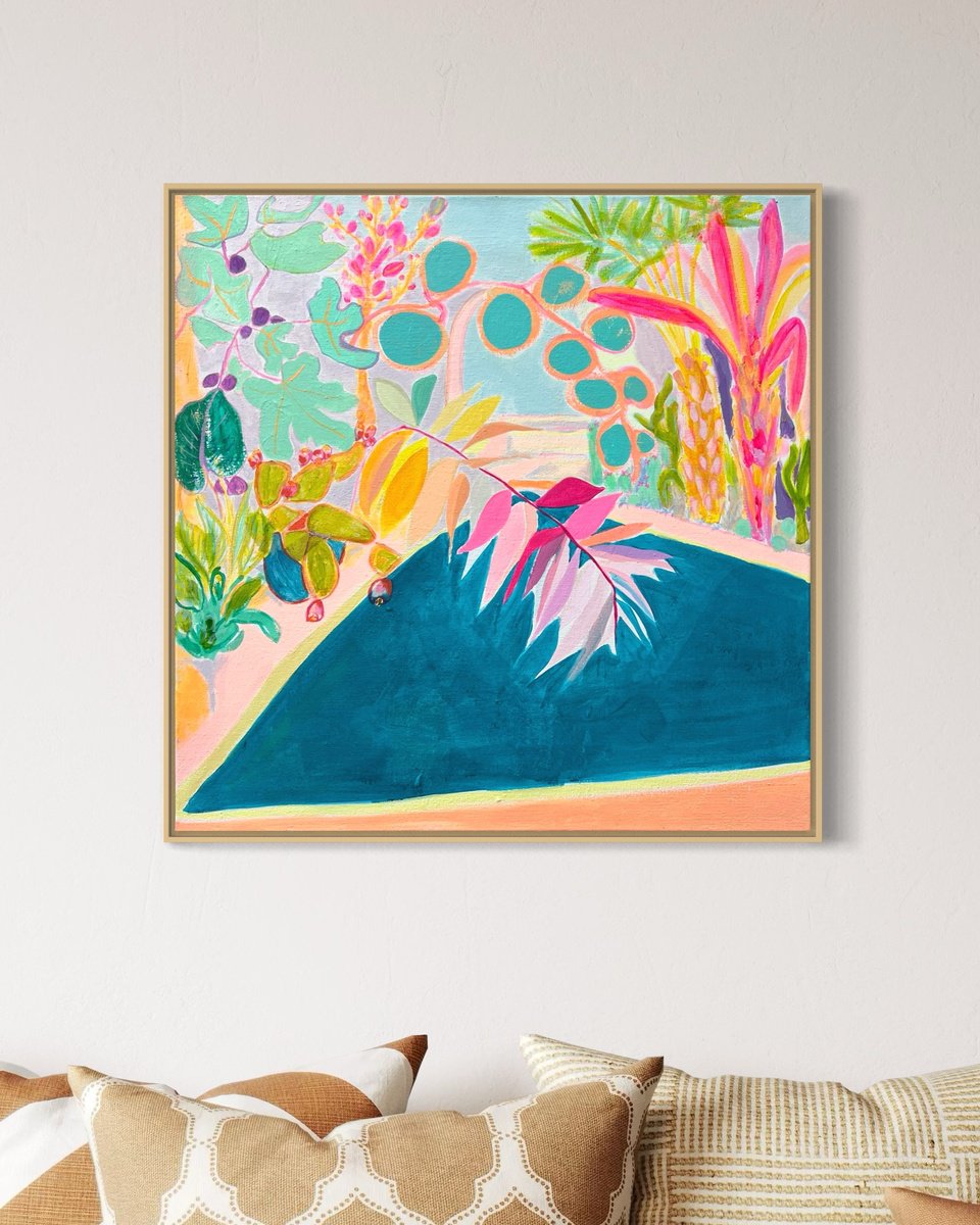 Organic Botanical Acrylic Painting By Kathryn Sillince, 26 X 26", 