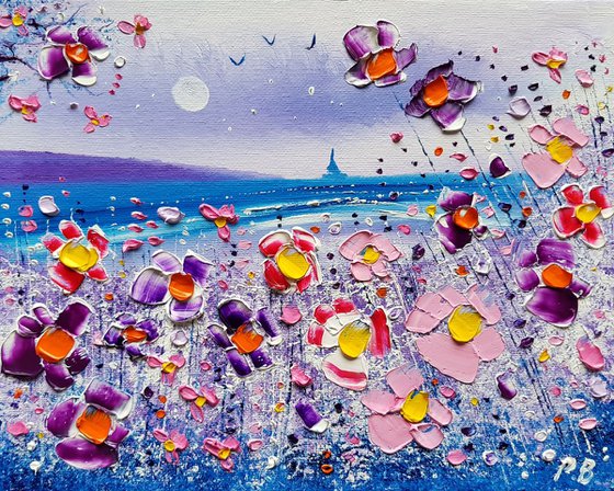 "Lilac Beach & Flowers in Love"