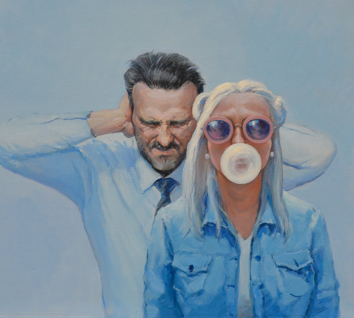 Urban And Pop Portrait Giclee Print By Oleg Kateryniuk, 28 X 20", Dubble Bubble, Original Artwork