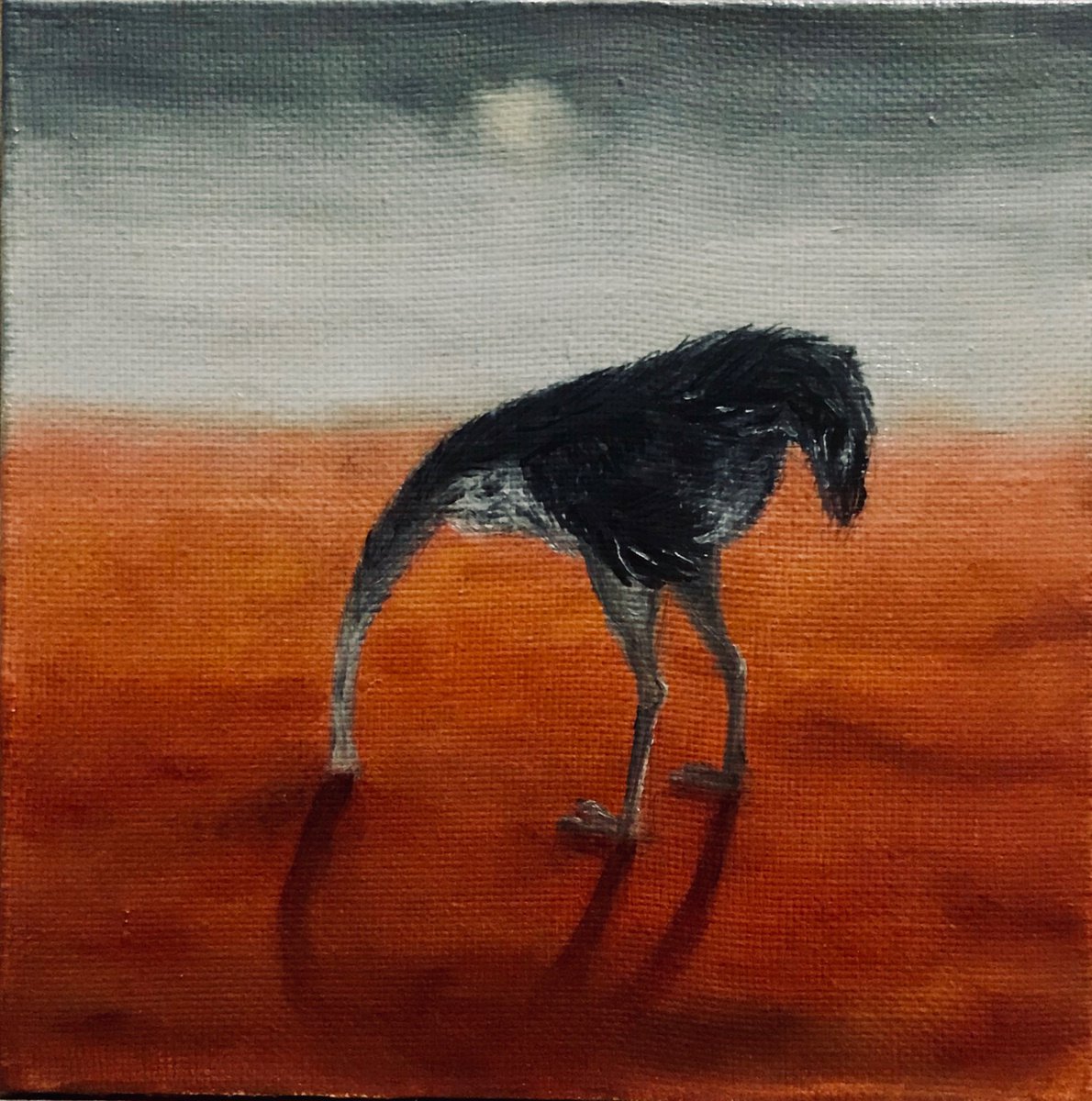 Expressive Animal Oil Painting By Marina Deryagina, 8 X 8", Your Head Is Safe, Original Artwork