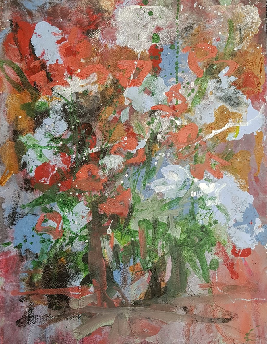 Abstract flowers #4 by Wim van de Wege