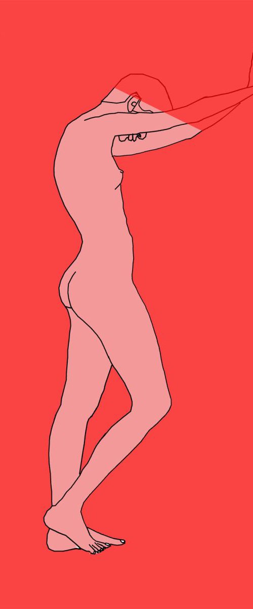 Up against - pop art print nude by Artworks by Rina Mualem