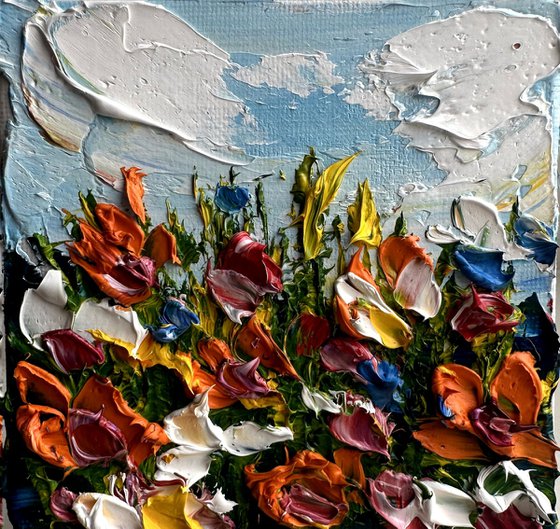 multi-colored flowers