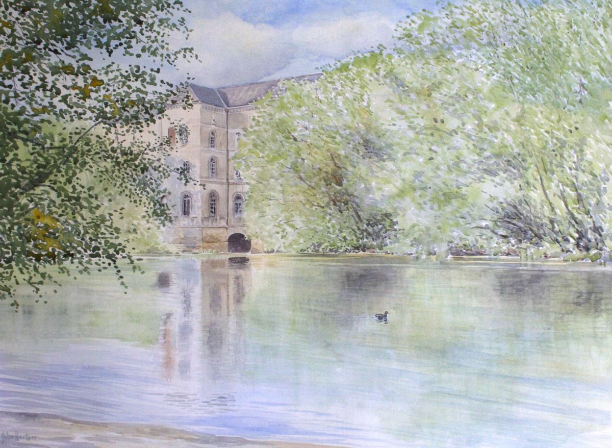Old mill on the River Dronne. by John Horton