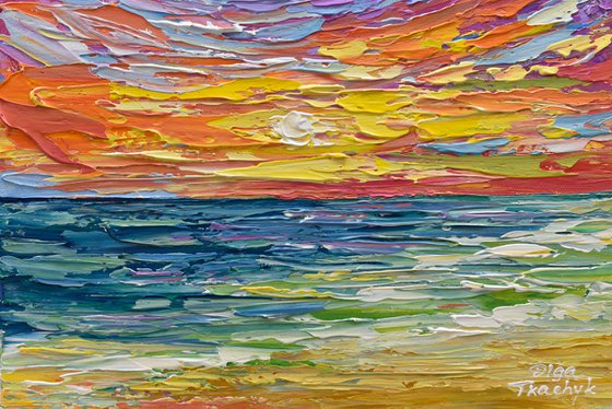 Bright Sunset II- Original Acrylic Painting on Canvas