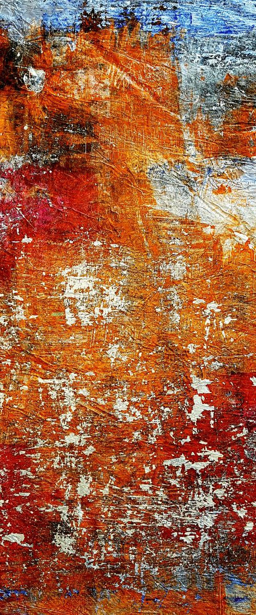 Orange city (n.280) - 75 x 90 x 2,50 cm - ready to hang - acrylic painting on stretched canvas by Alessio Mazzarulli