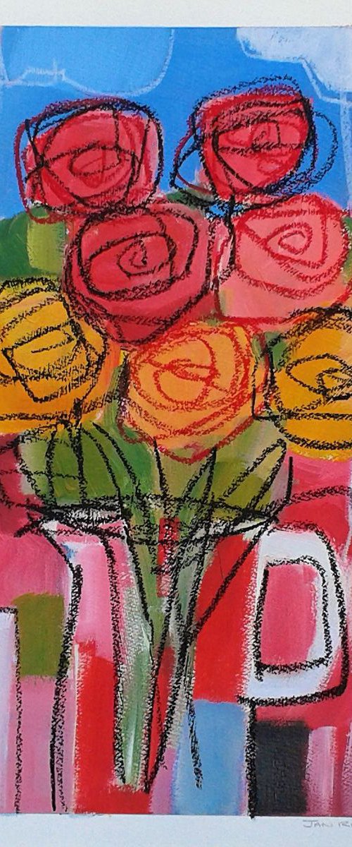 Flowers in front of the window by Jan Rippingham