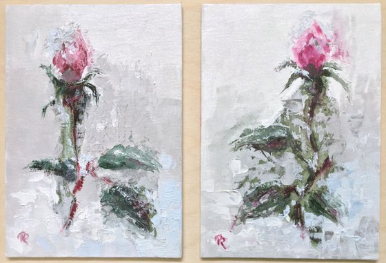 Ice Rose #2 - Impressionist Flowers