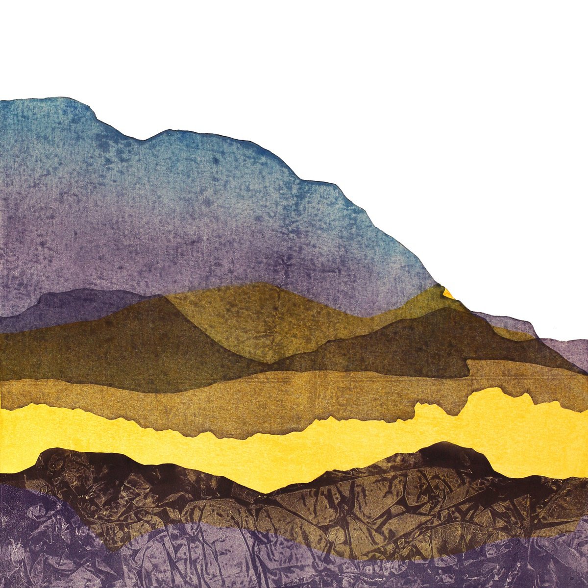 Impressionistic Landscape Limited Edition Print By Helen Boden, 22 X 22, Purple Range I, Original Artwork