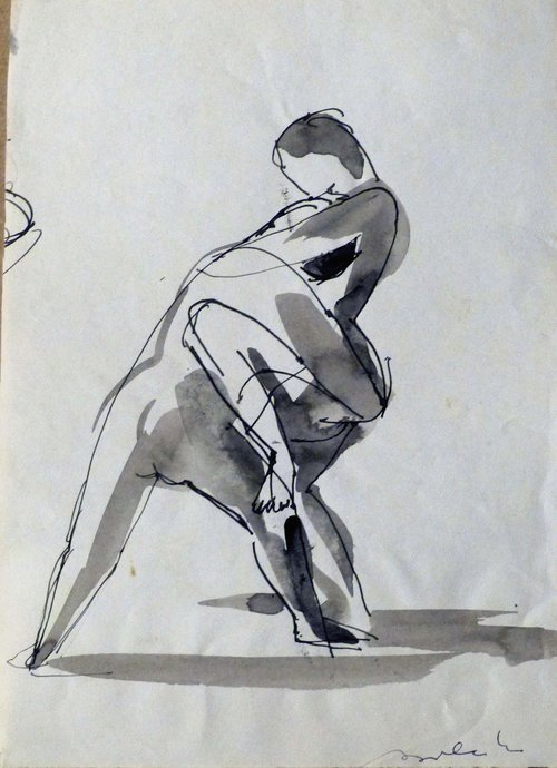 Erotic drawing, 21x15 cm ESA5 - AF exclusive by Frederic Belaubre