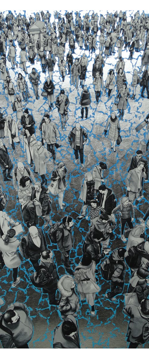 “People At The Station II” (Blue Gradient and Silver) by Arturo Garcia de las Heras (Agheras73)
