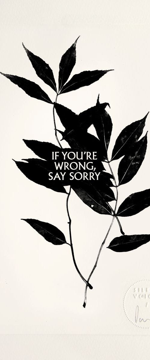 If You're Wrong, Say Sorry - limited edition etching by Paul West