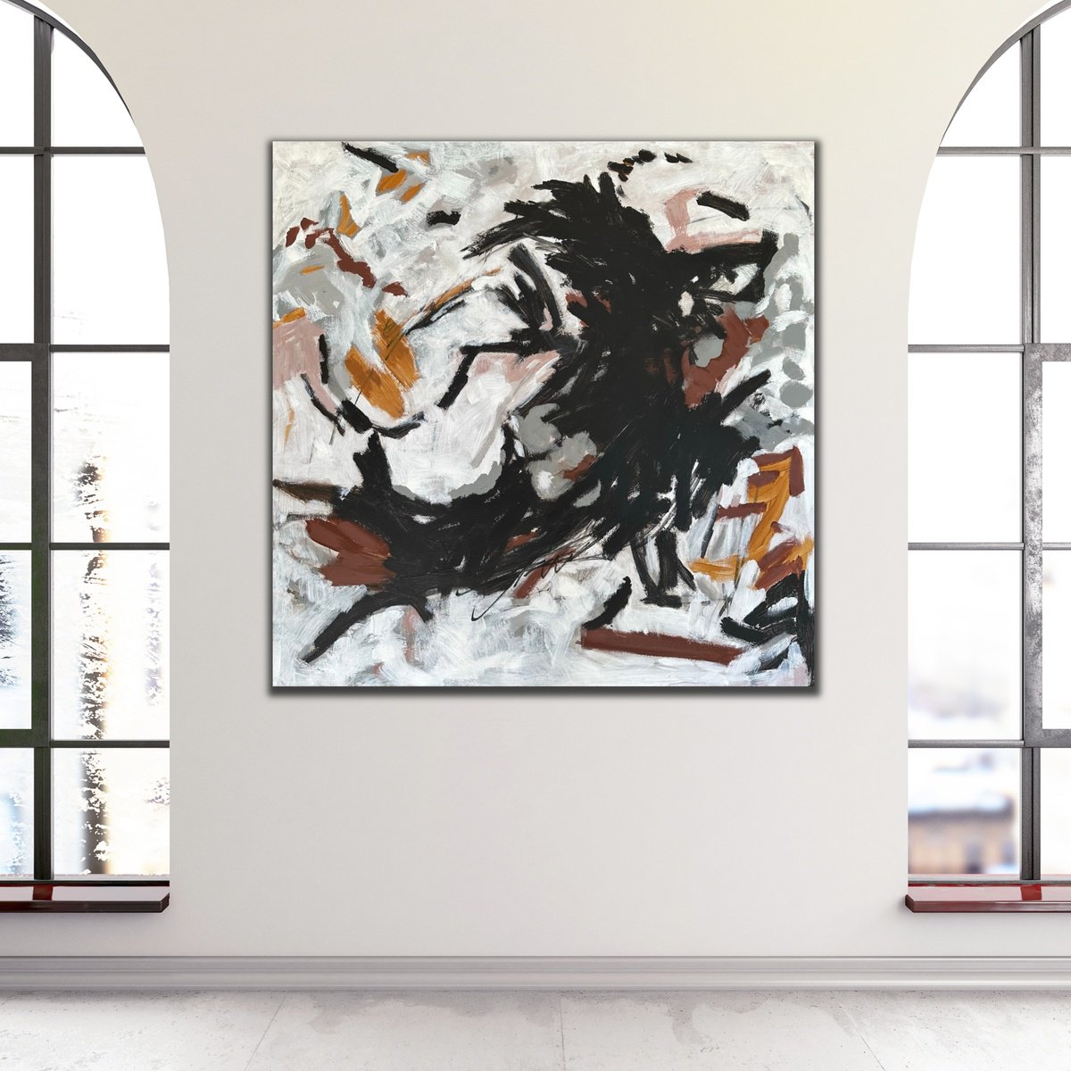 Abstract Acrylic Painting By Kylie Sams, 36 X 36", Roar, Original Artwork