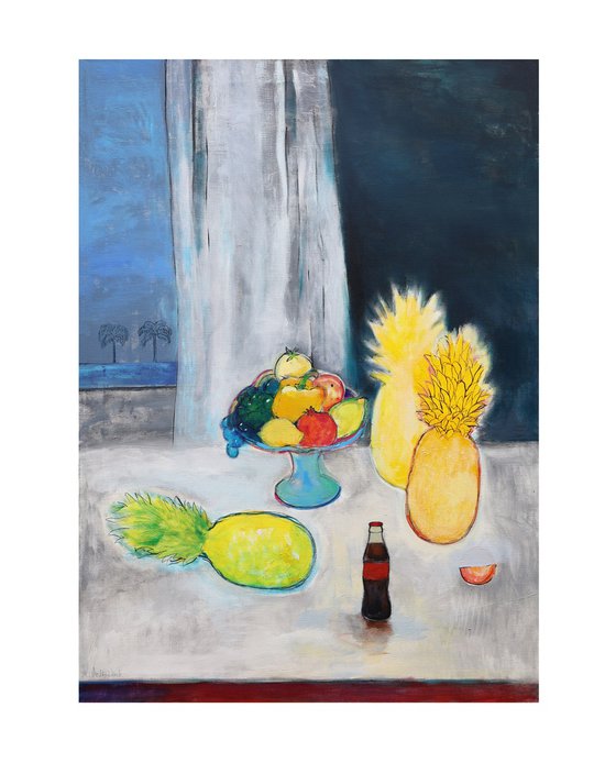 still life with pineapples