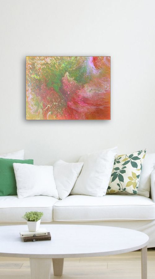 "Energy Orbiting" - FREE USA SHIPPING - Original Abstract PMS Fluid Acrylic Painting - 24 x 18 inches by Preston M. Smith (PMS)