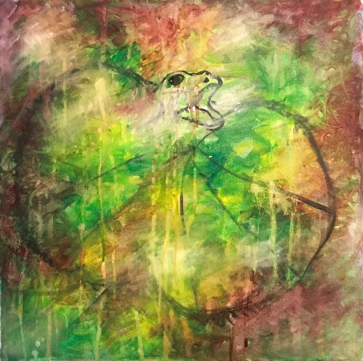 Abstract Frilled Neck Lizard CZ18015 by Carol Zsolt