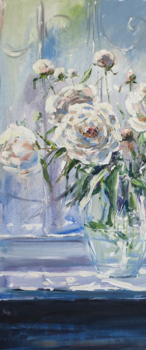 White peonies by Sasha Romm