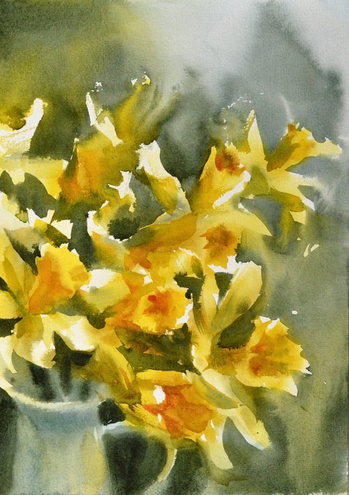 First daffodils by Lida Duchnewitsch