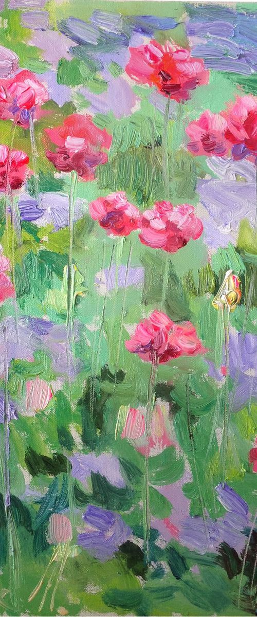 Spring Flowers original oil painting modern bouquet by Nataliia Nosyk