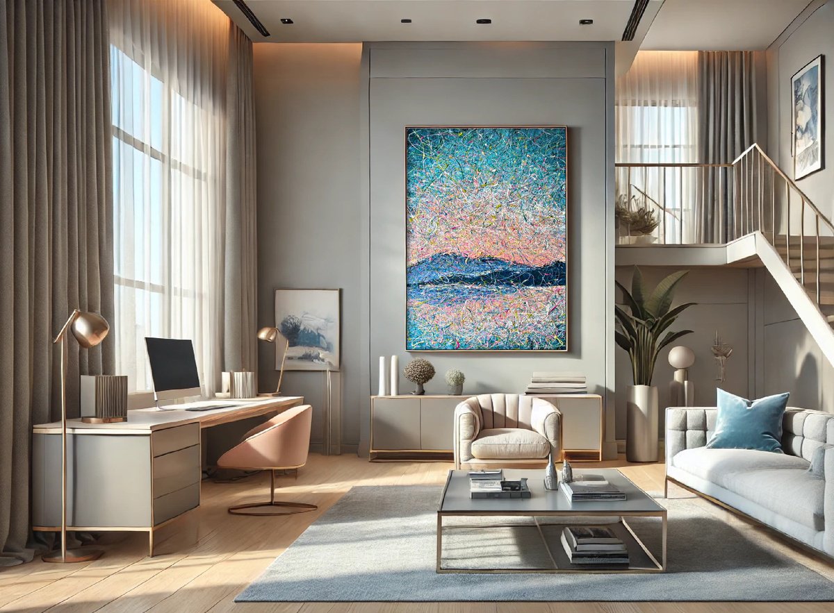 Impressionistic Landscape Acrylic Painting By Nadiia Antoniuk, 37 X 61", New Chapter, Original Artwork