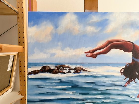 Jumping in Ocean