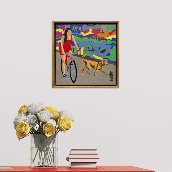 Lady in Red - Lane Ride 33.5cm x 33.5cm