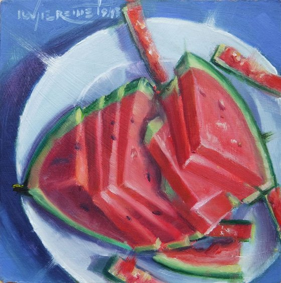 'A SLICED DELIGHT' - Small Oil Painting on Panel