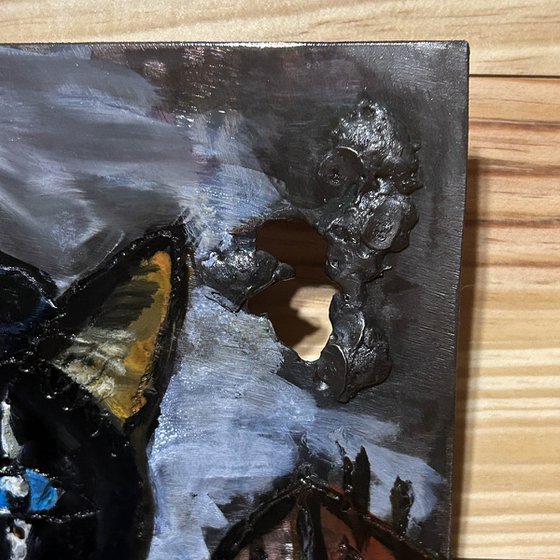 Wall sculpture - Parisien titi Cat