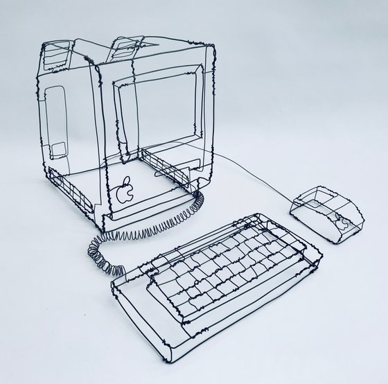 Early Apple Mac Computer Wire Sculpture