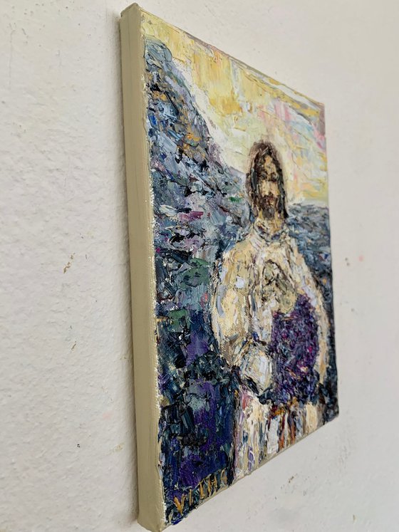 Jesus holding a lamb