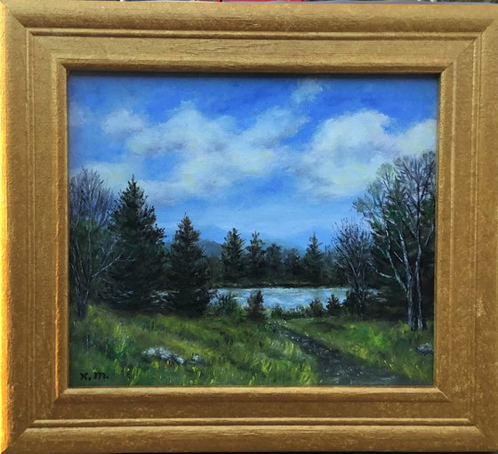 MOUNTAIN LAKE - oil 9X10.5 inches (SOLD)