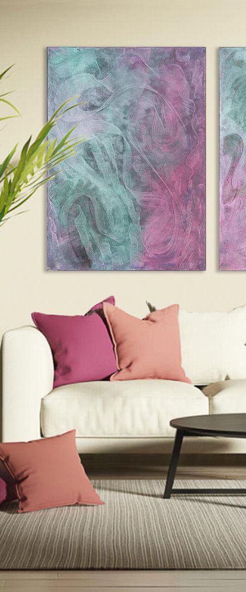 New View (diptych) 2x(50x70x2cm) by Cornelia Petrea