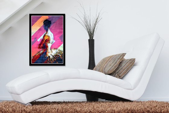 Pensive Ballerina - Pop Art Modern Poster Stylised Art