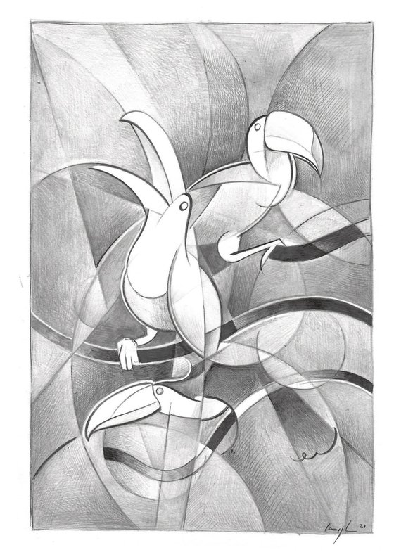 Dynamic study of three toucans