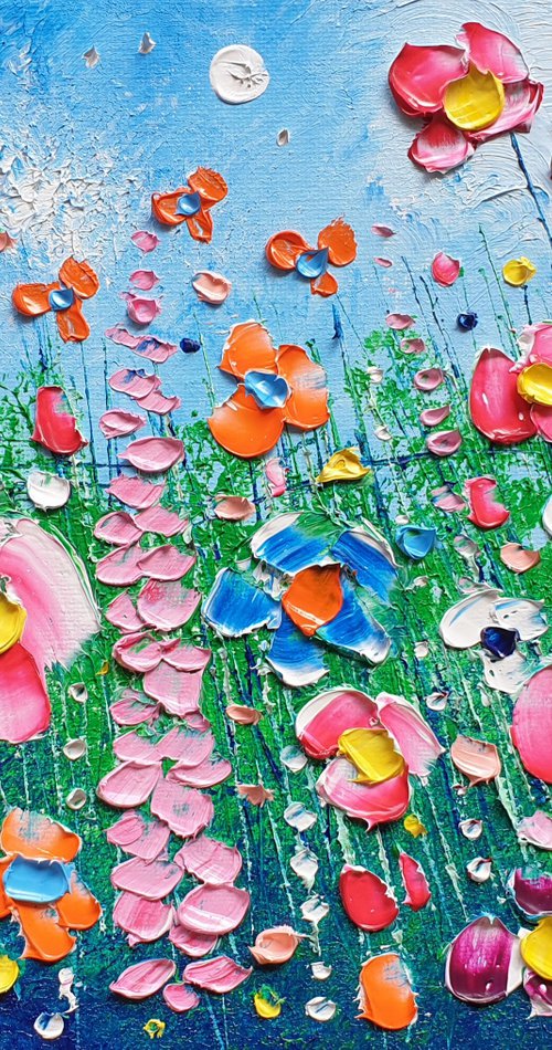 "Pink Meadow Flowers in Love" by Phil Broad