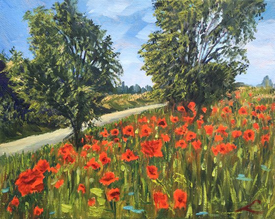 Landscape with poppies 2