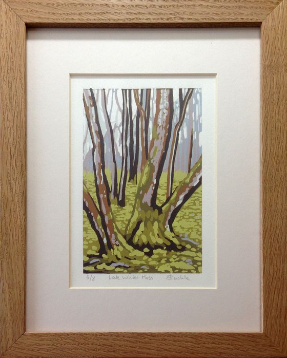 Late Winter Moss (on a Rainy Day), framed