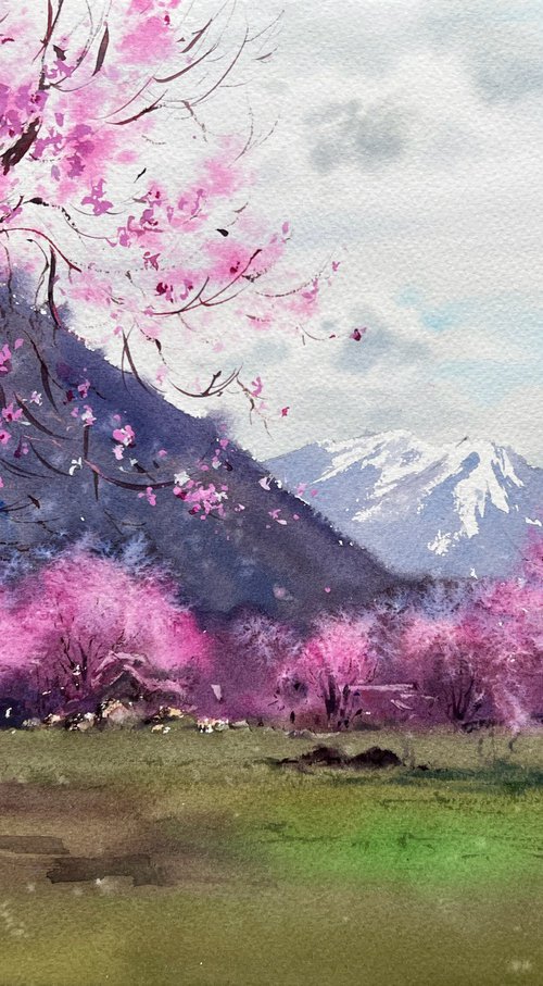 Spring in the mountains of Tibet by Eugenia Gorbacheva