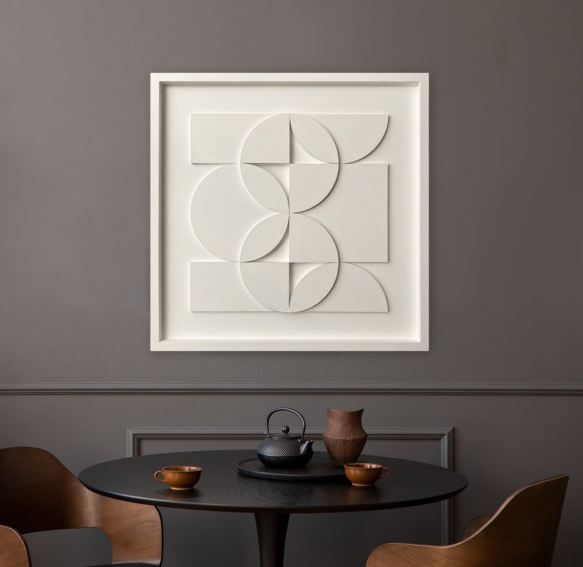 Geometric Abstract Relief By Liam Roberts, 20 X 20", Harmony, Original Artwork